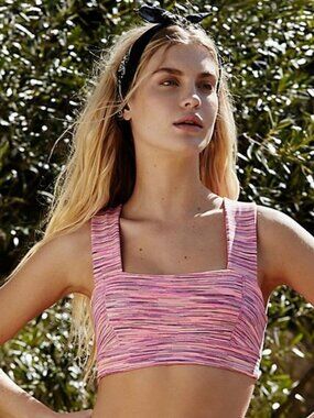Free People Movement Roll Out Sports Bra Womens Small Pink Racerback NWT
